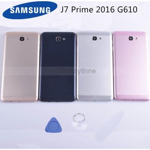 G610 Back Housing Case For Samsung Galaxy J7 Prime G610F G610 On7 2016 Battery Back Cover Door Case Housing Replacement