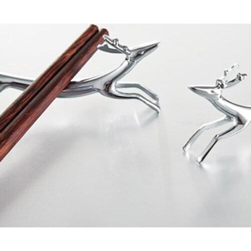 Feiqiong 2pcs Tableware Rest Stand Cartoon Animal Miniature Chopsticks Holder Zinc Alloy Spoon Fork Rack for Kitchen Accessories