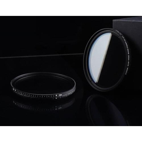 FOTGA ND2-400 Ultra Slim Fader Variable Neutral Density ND Filter for DSLR Lens Adjustable ND2 ND4 ND8 to ND400 43-82mm