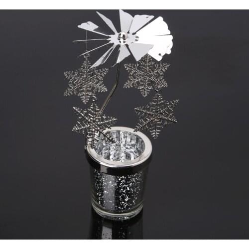 Rotary Spinning Tealight Candle metal Tea Light Holder Carousel Home Decoration