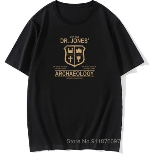 Tshirt Men T Shirt Dr. Jones Archaeology Indiana Jones Women T-Shirt 2021 New Vintage Logo Design Top Tops Tees Cotton Fabric