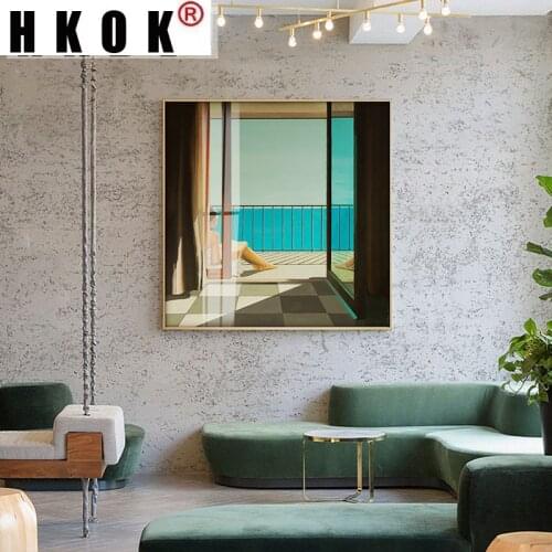HKOK Abstract Canvas Paintings Posters Prints Solitary Man Solitude Minimalism Sofa Wall Art Pictures Home Decor For Living Room