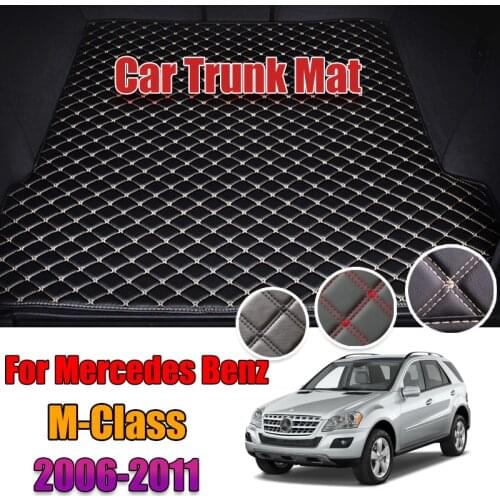 Leather Car Trunk Mat Carpet Tail Benz W164 Cargo Liner For Mercedes Benz M Class 2006-2011 Trunk Boot Mat GLE Benz ML Liner Pad
