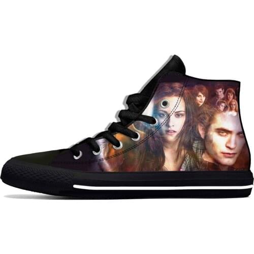 Twilight Saga Movie Vampire Fashion Funny Classic Casual Cloth Shoes High Top Lightweight Breathable 3D Print Men Women Sneakers