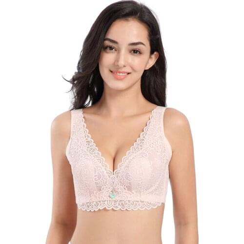 Lace push high bra adjustment sexy bra underwear 34-52CDE bra female XL