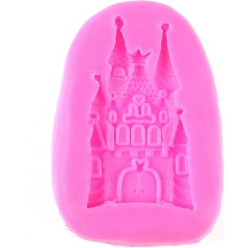 Mini Castle Silicone Mold chocolate Fondant moulds baking DIY party cake Decorating Tools Free Shipping F0465