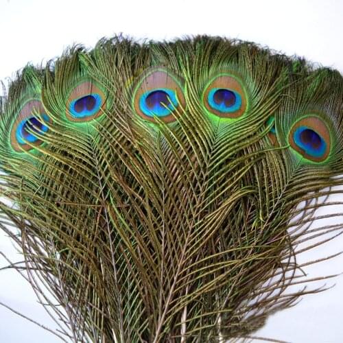 20Pcs/Lot Natural Peacock Feathers Plume Crafts DIY Real Feathers Hair Jewelry Making Wedding Party Christmas Decoration Plumas