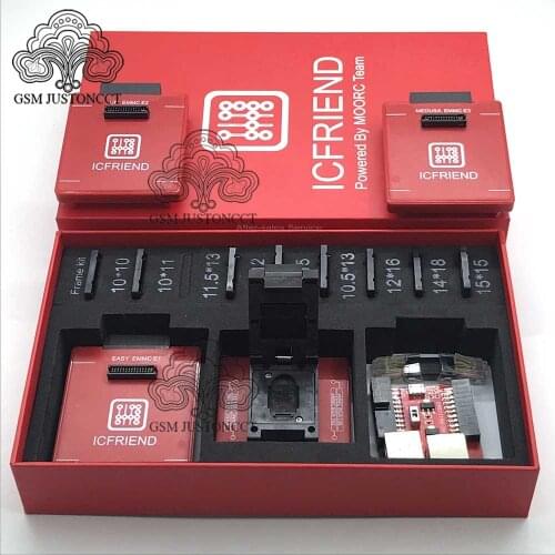 New MOORC High speed E-MATE X E MATE BOX EMATE EMMC BGA 13in 1 for 100 136 168 153 169 162 186 221 529 254 easy jtag plus