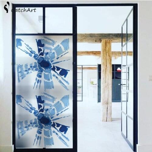 Painted Window Films, No-glue Static Decor Privacy PVC Window Films Non-adhesive Frosted Glass Sticker Heat Control Anti UV Pro