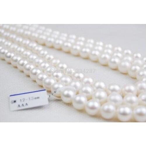 Wholesale 3 strand Huge 10-11MM AAAA REAL Natural pearl necklace good women gift silver-jewelry