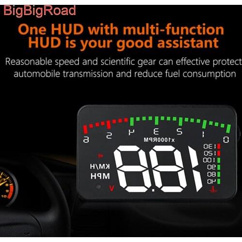BigBigRoad Car Hud Display For Buick Excelle GT GX Verano GS Enclave Park Avenue Cascada Avista Overspeed Windshield Projector