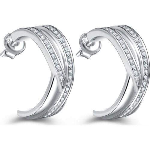 Stud Earrings Zircon Fashion Earring for Women Wedding Party Lady Classic Full Drill Jewelry Geometric Shining Earring