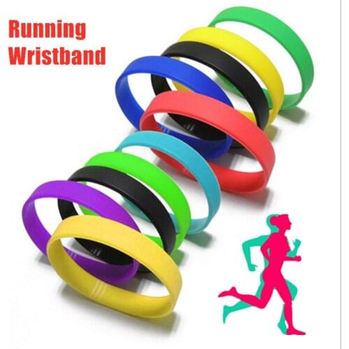 Silicone Rubber Bracelet Running Jogging Wrist Ring Fashion Flexible Wristband Cuff Bracelet Casual Multicolors Streetstyle