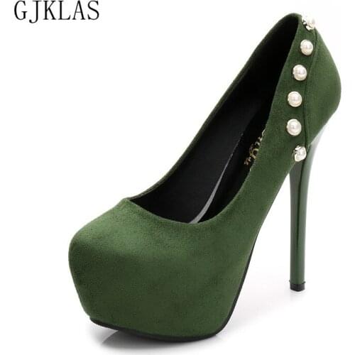 High Heels Platform Shoe Woman Pearl Stiletto Heels Women Pumps Wedding Shoes Platforms Sexy Heel Shoe Footwear Women Heels