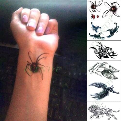 Waterproof Temporary Tattoo Sticker Scorpion Lion Angel Fake Tatto Hand Arm Foot Flash Tatoo for Kid Girl Men Women