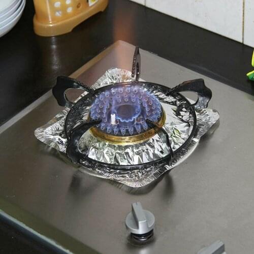 10PCS High Temperature Kitchen Gas Stove Aluminum Foil Paper Gas Stove Tin Foil Useful For Home Cooking