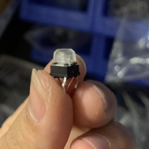 1pcs 7*7*7mm 4pin DIP Tactile Tact Push Button Switch with LED Blue Light 7x7x7mm 4p Vertical Square Micro Switch