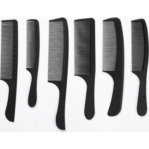 1 Pc New Professional Black Hard Carbon Cutting Comb Heat Resistant Salon Hair Trimmer Brushes Metal Pin Tail Antistatic Comb