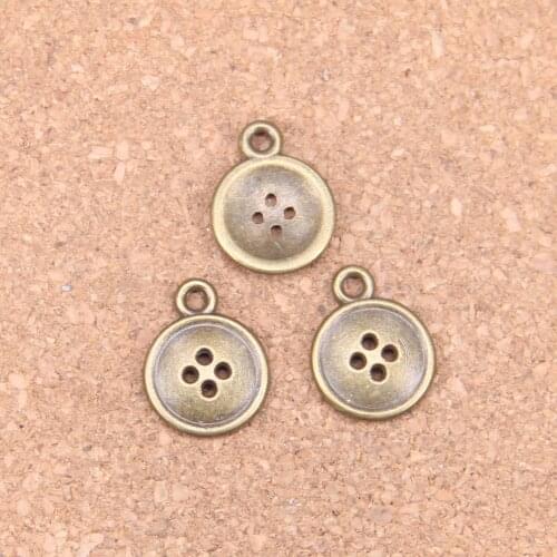 106pcs Charms button 13mm Antique Pendants,Vintage Bronze Jewelry,DIY for bracelet necklace