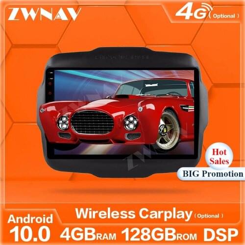 128G Android 10 Screen For Jeep Renegade 2014 2015 2016 2017 2018 2019 Carplay Player GPS Auto Audio Radio Stereo BT Head Unit