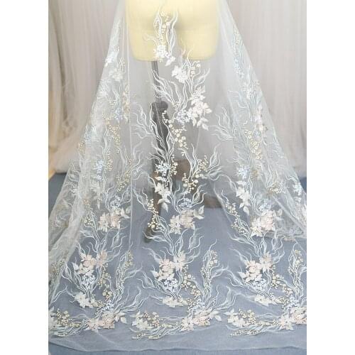 New Arrival 130cm Embroidered Lace Fabric DIY Crafts Sewing Suppies Decoration Accessories For Garments