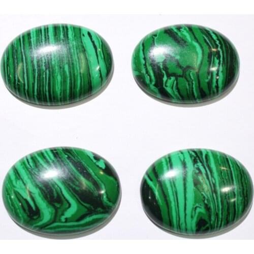 30x40MM 12pcs natural stone malachite cabochon no hole bead for DIY Jewelry making necklace pendant charms accessories