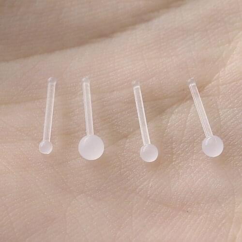 5 Pcs Nose Nail Ball Transparent Medical Acrylic Invisible Sex Lip Stud Septum Piercing Nariz Punk Women Men Jewelry Accessories