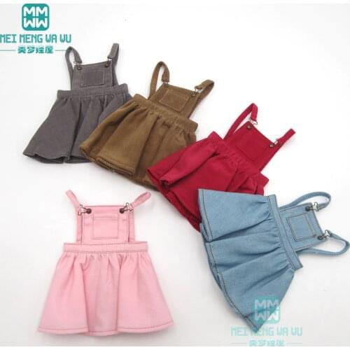 BJD accessories doll Clothes Tank Top fashion strap dress red, pink, khaki for 1/6 BJD YOSD Doll