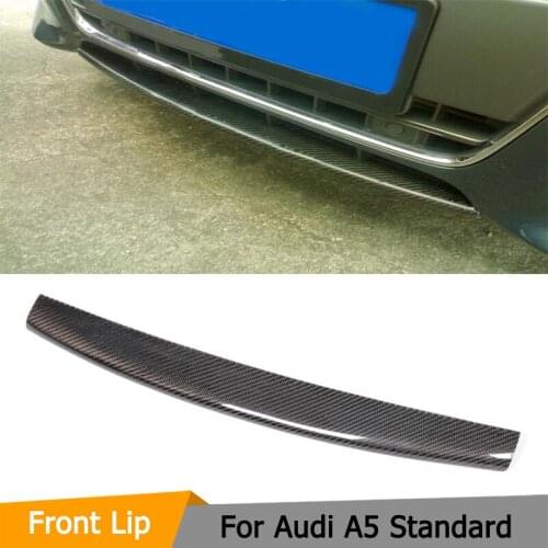 Carbon Fiber Front Bumper Lip Spoiler Wing for Audi A5 standard 2 4 Door 2008-2011 Non Sline S5 Black FRP