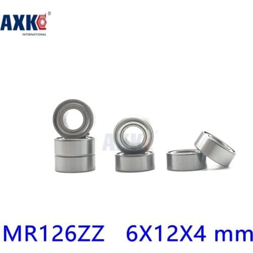 Axk Free Shipping 10 Pcs Mr126zz Abec-5 6x12x4 Mm Deep Groove Ball Bearings Mr126 / L1260 Zz