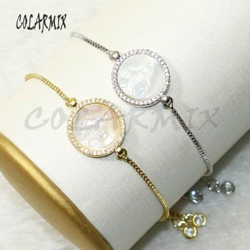 8 Pcs Shell Jesus bracelets shell charm bracelets zircon accessories jewlery for women 9603