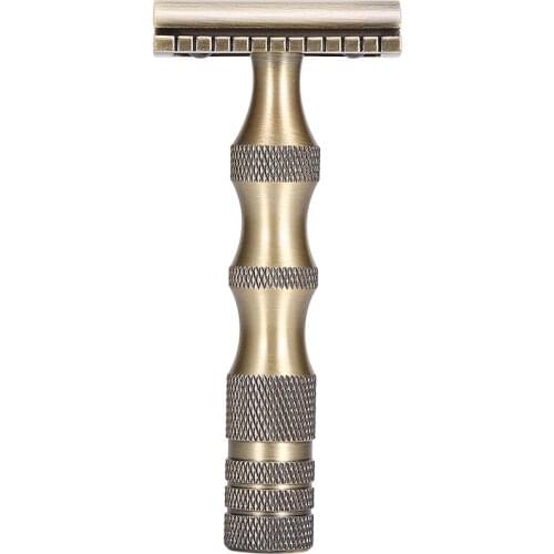 Double Edge Safety Razor Short Handle Classic Metal Brass Manual Shaver
