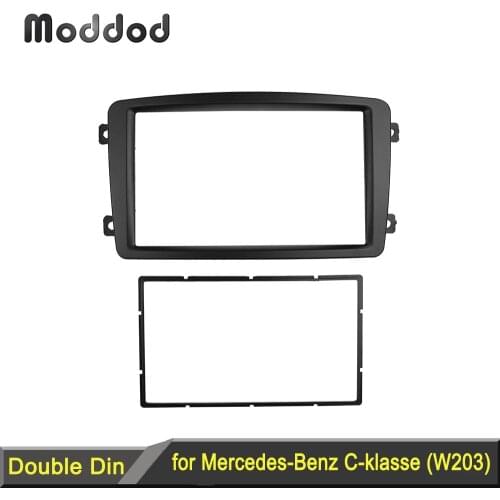 Double Din Stereo Panel for Benz C CLASS W203 Fascia Radio DVD Dash Mounting Installation Trim Kit Face Frame