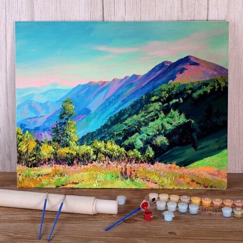 Landscape Mountain Cook Paint By Numbers Kit Acrylic Paints 40*50 Picture By Numbers Photo Loft Wall Picture Handicraft