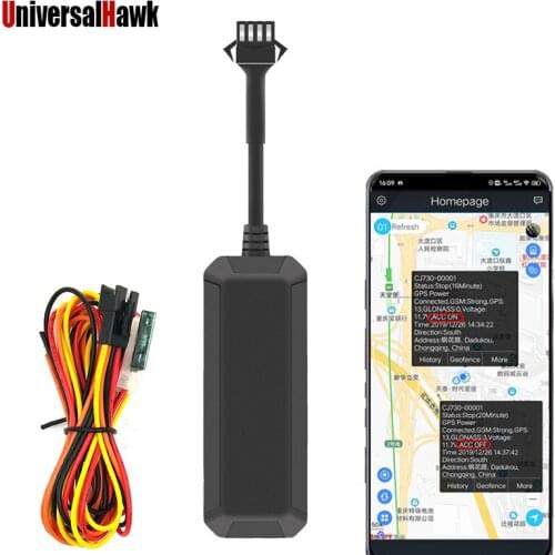 2G Motorcycle Car Mini Cut oil GPS Tracker Towed away move ACC status SMS Alarm Tracking shock call Locator free APP CJ780 4PIN