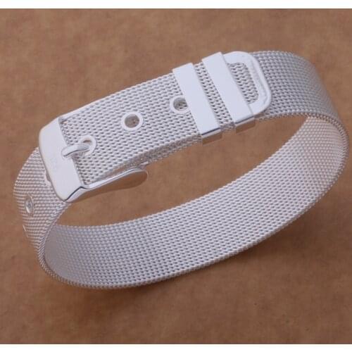 AH261 Hot sterling bracelet, sterling fashion jewelry Net strap bracelet - 14 mm /aqvajica bexajwea silver color