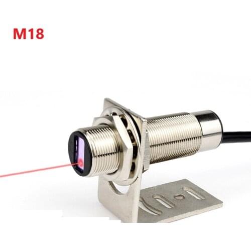 M18 Visible Infrared Laser Diffuse Reflection Photoelectric Optoelectric Sensor Switch NPN PNP NO NC 300mm 500mm with CE