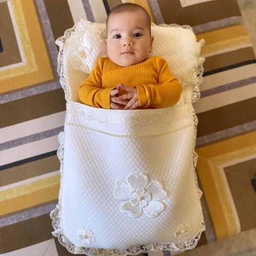 White Baby Swaddle Bottom Opening