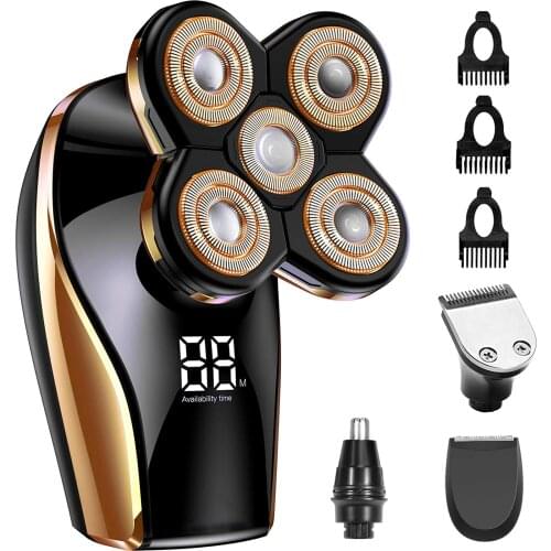 Bald Head Shavers for Men Electric Razor for Men with LED Display,Faster-Charging 5D Floating Waterproof Electric Shaver for Men