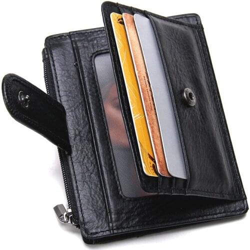 New luxury Slim Blocking Leather Wallet Credit ID Card Holder Purse Money Case for Men Women Fashion Ba
