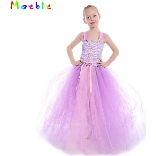 Girls Princess Rapunzel Summer Dresses Tutu Dress Kids Party Dresses Cosplay Costume Clothing Children Snow White