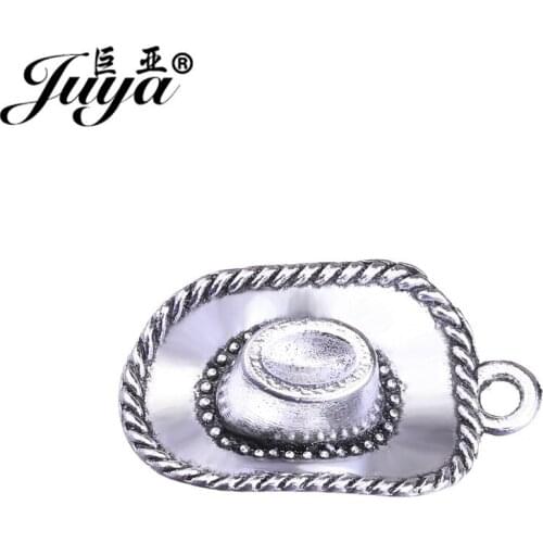 JUYA Cowboy Hat Pendant Charms for Jewelry Making 22x13mm Antique Bronze Antique Cheap Metal 3D Hat Charms AO0613