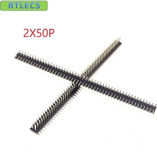 1000 pcs 2x50 P 100 Pin 1.27 mm male Header Dual row Straight PCB SMT male Pin Headers Rohs Lead free