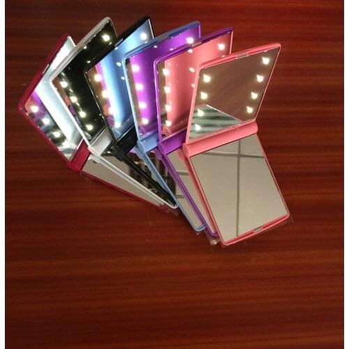 Folding Portable Make up light Women LED mirror lighting Compact Pocket Vanity lights Battery Operated Lamp Gift