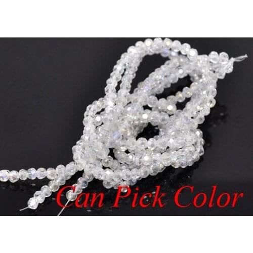 4mm 6mm 8mm top quality Assorted loose bicone Mixed Faceted Rondelle Glass Crystal Beads spacer Bracelet nehj5