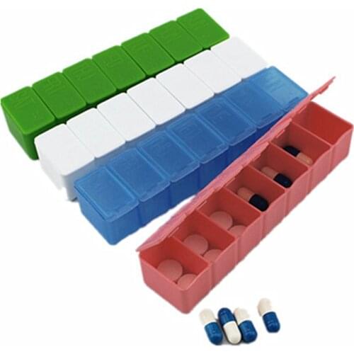 Travel Pill Box Holder Weekly Medicine Storage Organizer Container Drug Tablet Dispenser Independent Lattice Plastic Pill Case