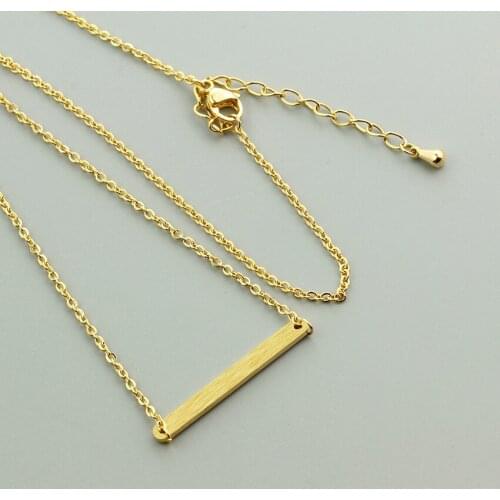 GORGEOUS TALE Minimalist Jewelry Tiny Simple Bar Necklace Gold Color Dainty Layering Stainless Steel Chain Necklaces Pendants