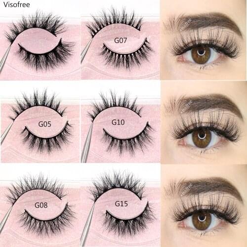 Visofree 3D Mink Lashes Makeup False Eyelashes 100% Cruelty Free Mink Eyelash Reusable handmade Eyelash Short Natural Eyelashes