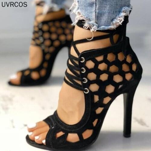 Womens Summer High Heel Sandals Open Toe Open Toe High Heels Gladiator Shoes Cut Out Fashion Casual Sexy Party Plus Size New