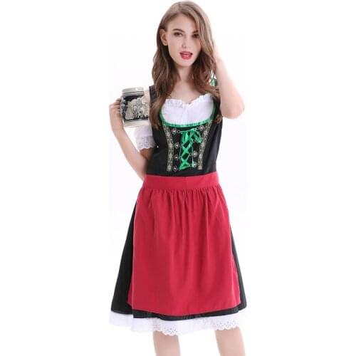Ladies Tradition Beer Maid Dirndl Dress Bavaria Oktoberfest Beer Girl Costume